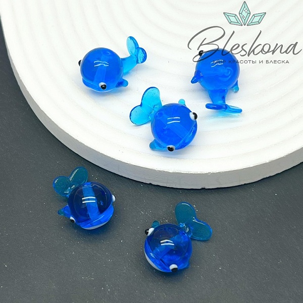 23*15 мм  Бусина кит синий