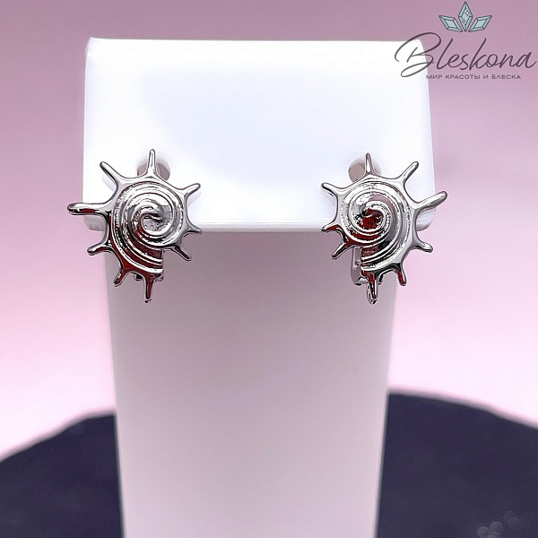 17*15 мм Цвет серебро, Швензы ракушка улитка Люкс