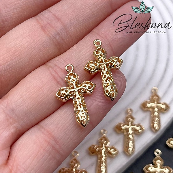 23*14,5 мм Цвет золото, Подвеска Крест узор