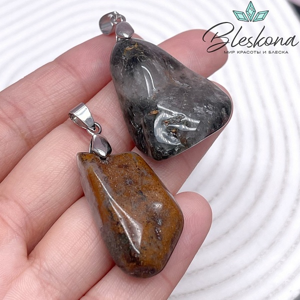 Подвеска Моховой Агат  фриформ 18-22 мм 