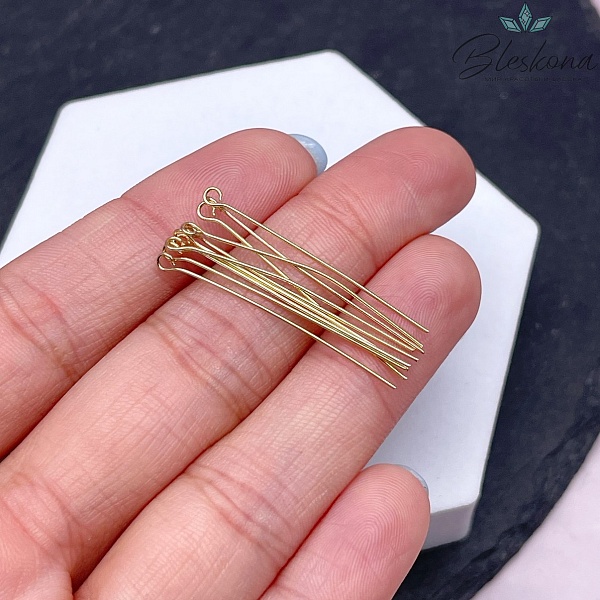 3,5 см*0,5 мм Цвет золото, Пины петелька мягкие уп. 10 шт. 