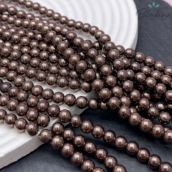 6 мм Гематин имитация, цвет коричневый  (шоколадный)