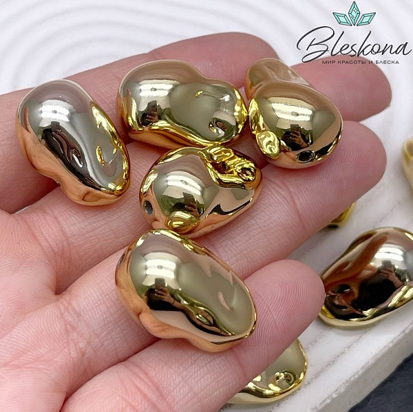 23*15 мм Цвет золото, Бусина фриформ