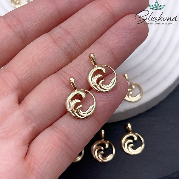 17*11,7 мм Цвет золото, Подвеска морская волна