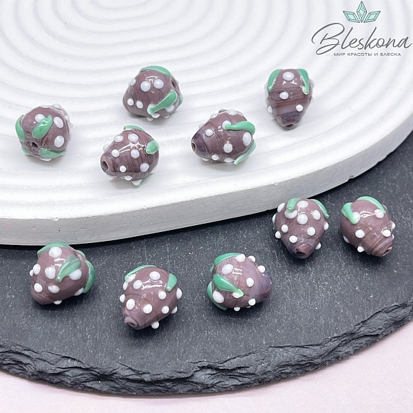 13,5*11,5 мм Бусина клубничка пурпурная 