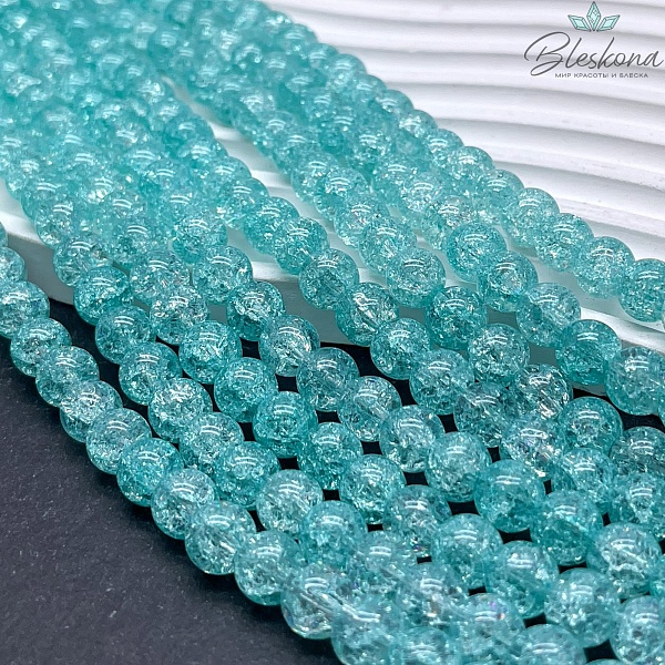 Кварц снежный мятный (имитация) 8 мм