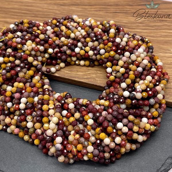 Яшма Мукаит микроогранка 4,5 мм