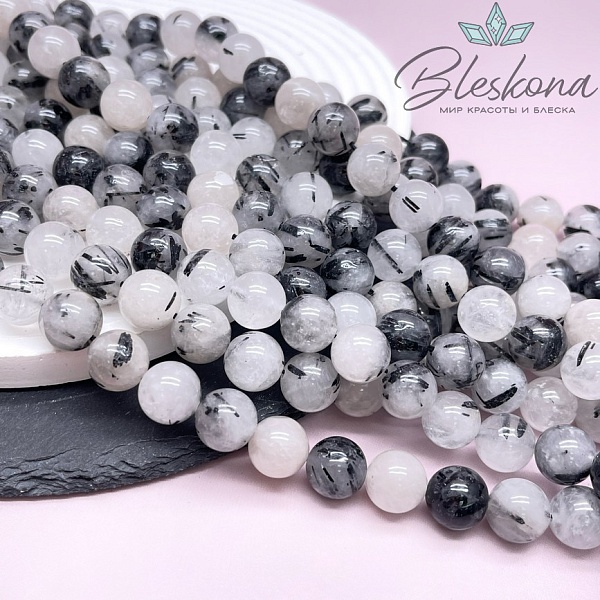 Кварц Рутиловый Турмалиновый №2 12 мм