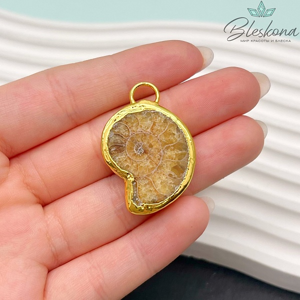 36*25 мм, Цвет золото, Подвеска Аммонит 
