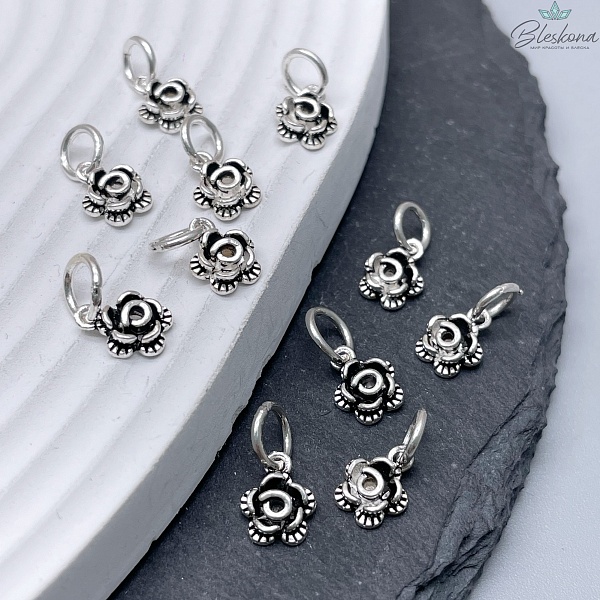 7,5мм Подвеска мельхиор Роза