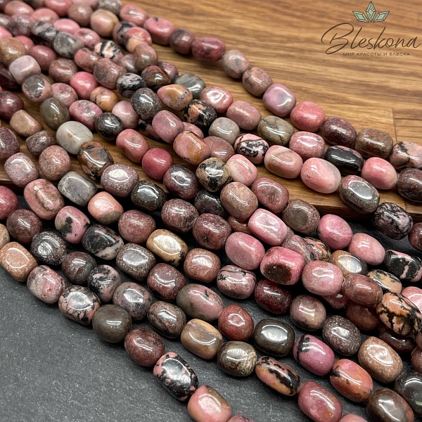 Родонит черно-розовый галтовка (9-11)*(7-8) мм