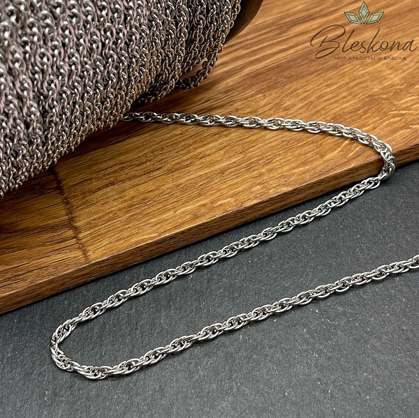 Цепь №С72 Цвет серебро 5*3,6 мм Сталь