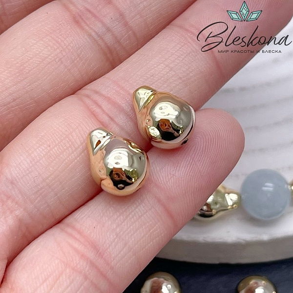 12*9 мм Цвет золото, Бусина фриформ