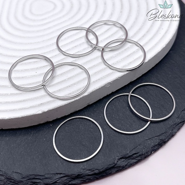 25 мм, Цвет серебро Подвеска Кольцо Люкс