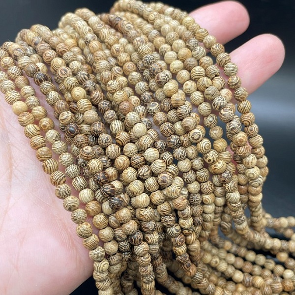 4 мм, Деревянные бусины песочные №1