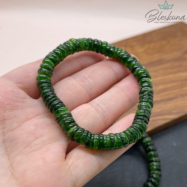 Диопсид рондель 7,5 мм сет 18 см