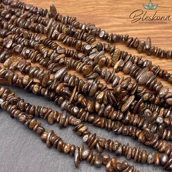 Крошка Бронзит ширина бусин ~ 7-11 мм