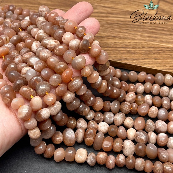 Солнечный камень галтовка №4 (6-9)*(8-13) мм