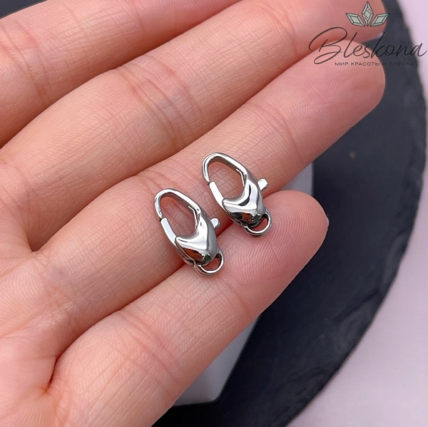 14,5 мм Цвет серебро, Замок лобстер округлый