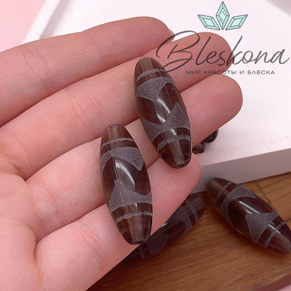 Бусина Дзи Тигриный клык 30*11 мм