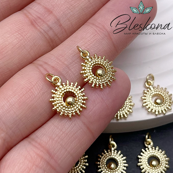 13,3*11 мм Цвет золото, Подвеска Солнце