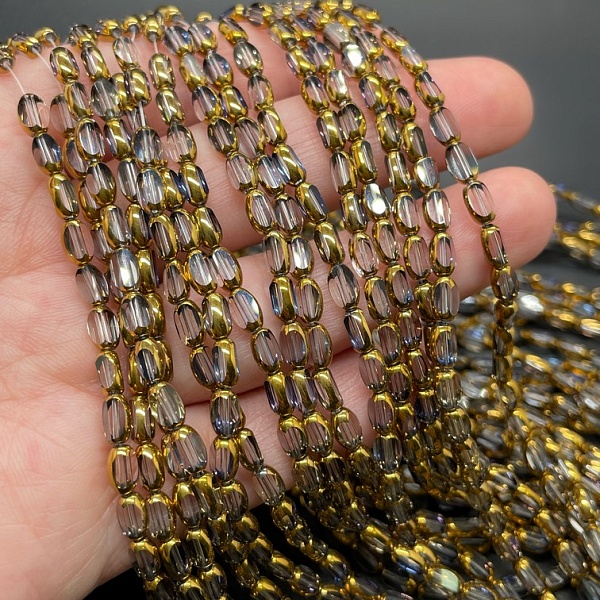 3,5*6 мм Стекло Lux, рис огранка, цвет прозрачный в обрамлении