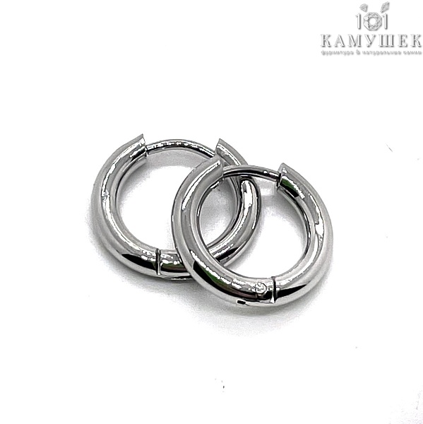 15мм Цвет серебро, Швензы бублик Конго Люкс 