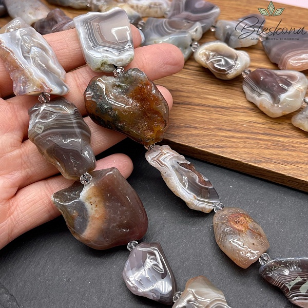 Агат Ботсвана фриформ (20-35)*(23-30) мм