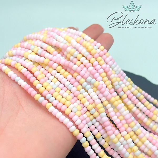 4*3 мм Бусины стекло рондель микс №22