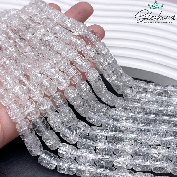 Кварц снежный белый бочата 11*8 мм