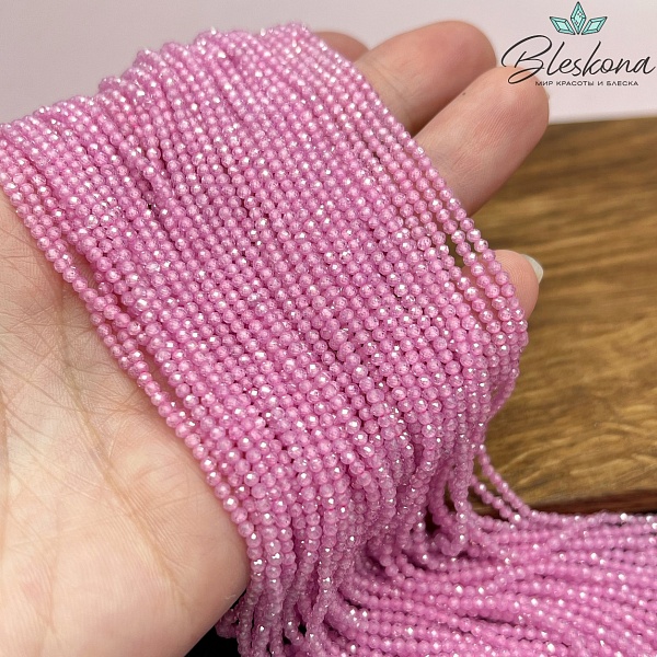 Циркон Glow лиловый огранка 2 мм (кубический цирконий, фианит) 