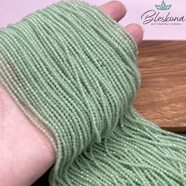 Лунный камень зеленый тонированный (имитация) 2 мм