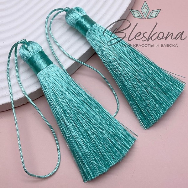 Кисть вискозный шелк Голубая 8*1 см