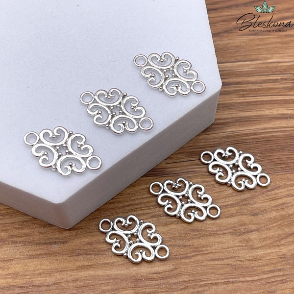 18*10 мм Цвет серебро, Коннектор Этно №8 