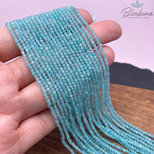 Амазонит алмазная огранка №4 2 мм