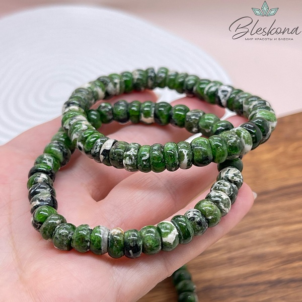 Диопсид рондель 8 мм сет 18 см №1