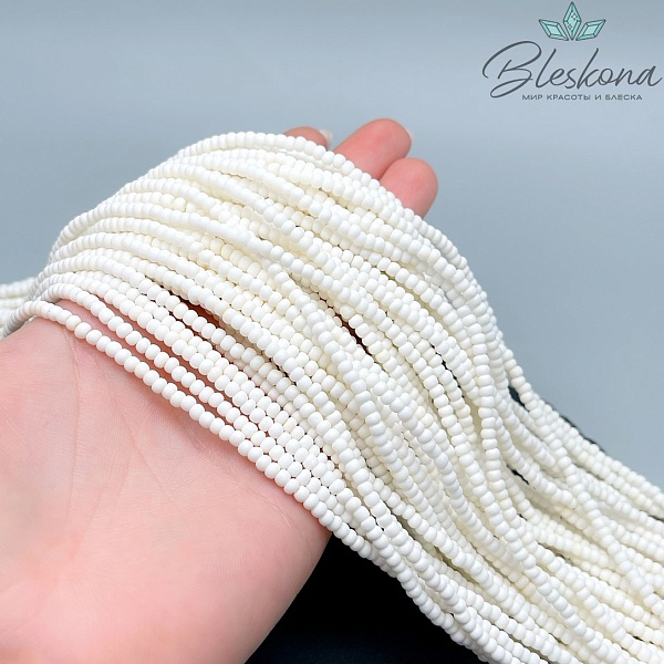 3*2 мм Бусины стекло рондель молочные