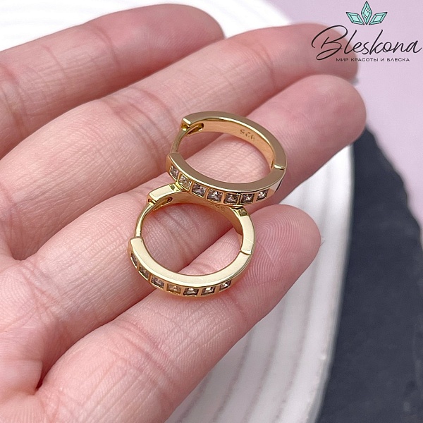 18мм Цвет позолота, Швензы Конго цирконы квадрат Люкс