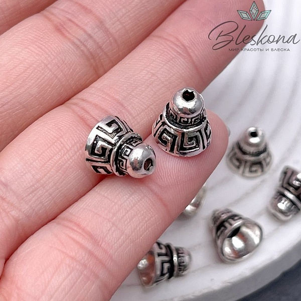 10*9,5 мм Концевик мельхиор узор №2 Египет