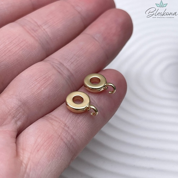 7,3*2 мм Цвет золото, Бейл гладкий разъемное кольцо