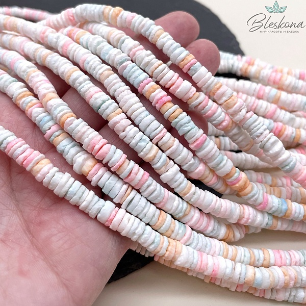 Диски из ракушек, микс 1,5-2*6 мм
