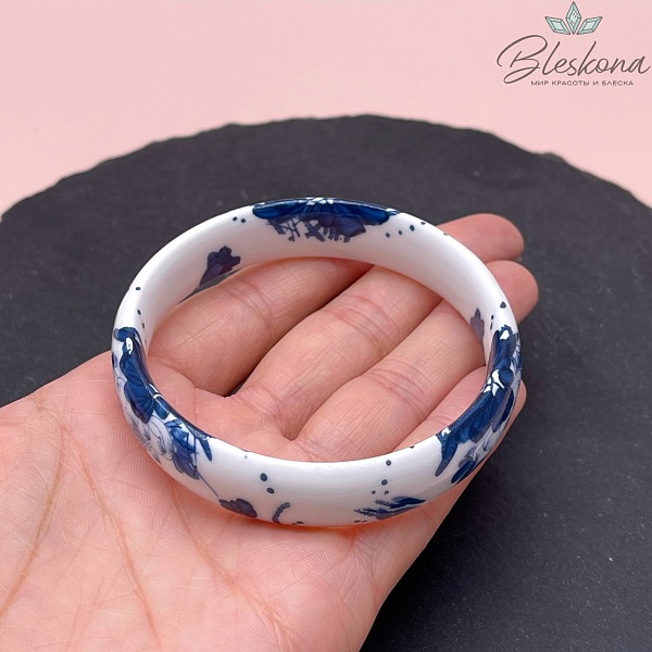 70 мм Браслет Керамика роспись гжель №2