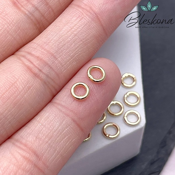 5*1 мм Колечки неразъемные цвет золото уп.1гр 