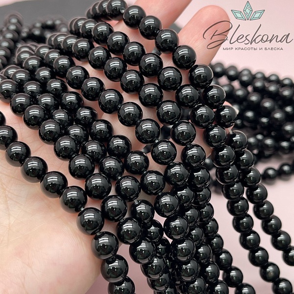 Агат черный 8 мм 