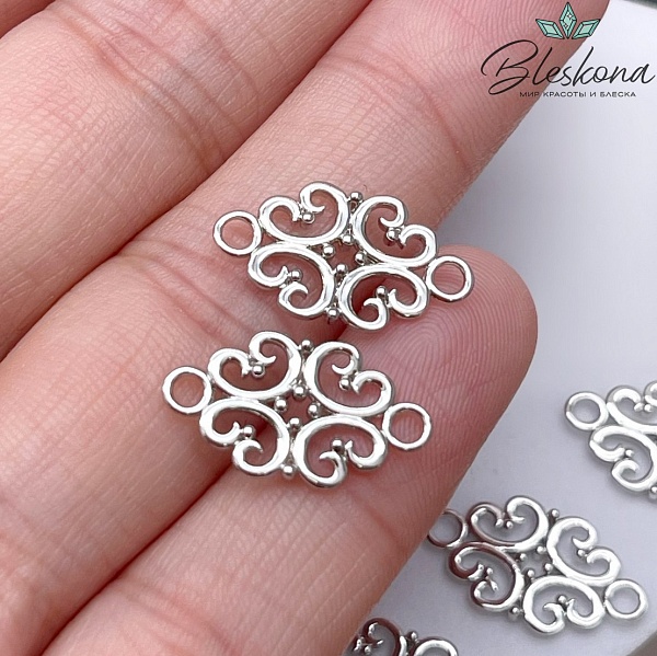 18*10 мм Цвет серебро, Коннектор Этно №8 
