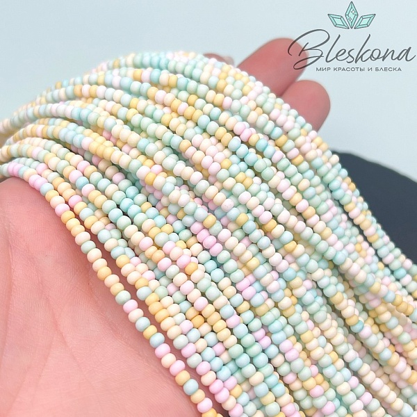 3*2 мм Бусины стекло рондель микс №8