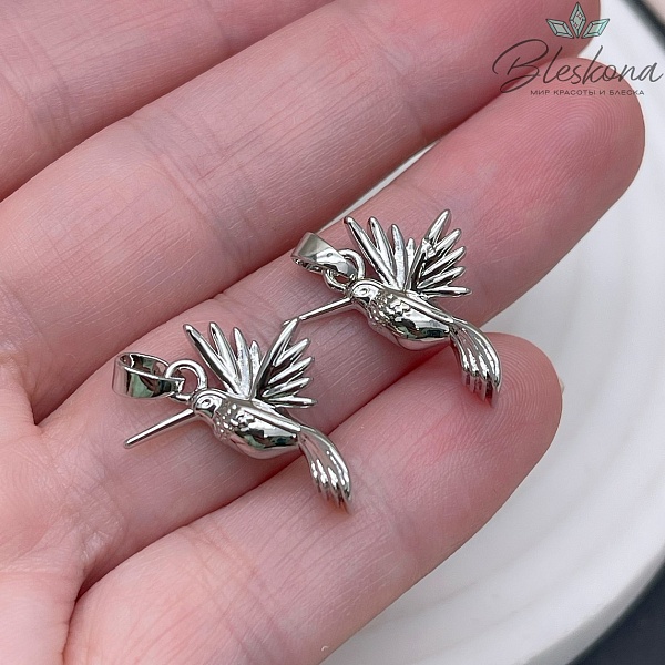 20*17 мм Цвет серебро, Подвеска Колибри
