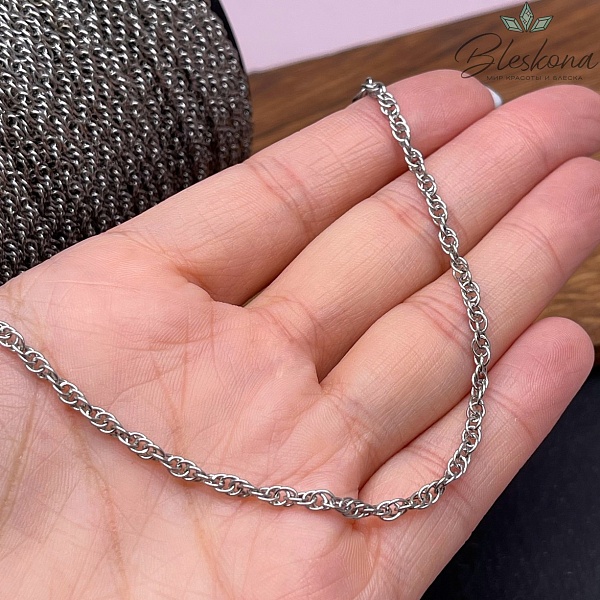 Цепь №С71 Цвет серебро 3*2,7 мм Сталь