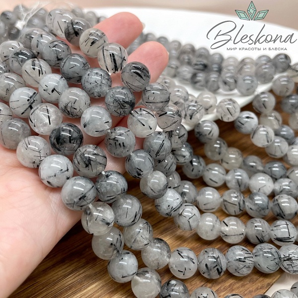 Кварц Рутиловый Турмалиновый №5 10 мм