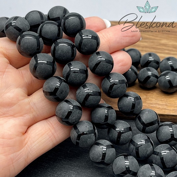 Стекло черное матовое Черепаха 14 мм 